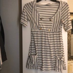 Cream & Navy striped top